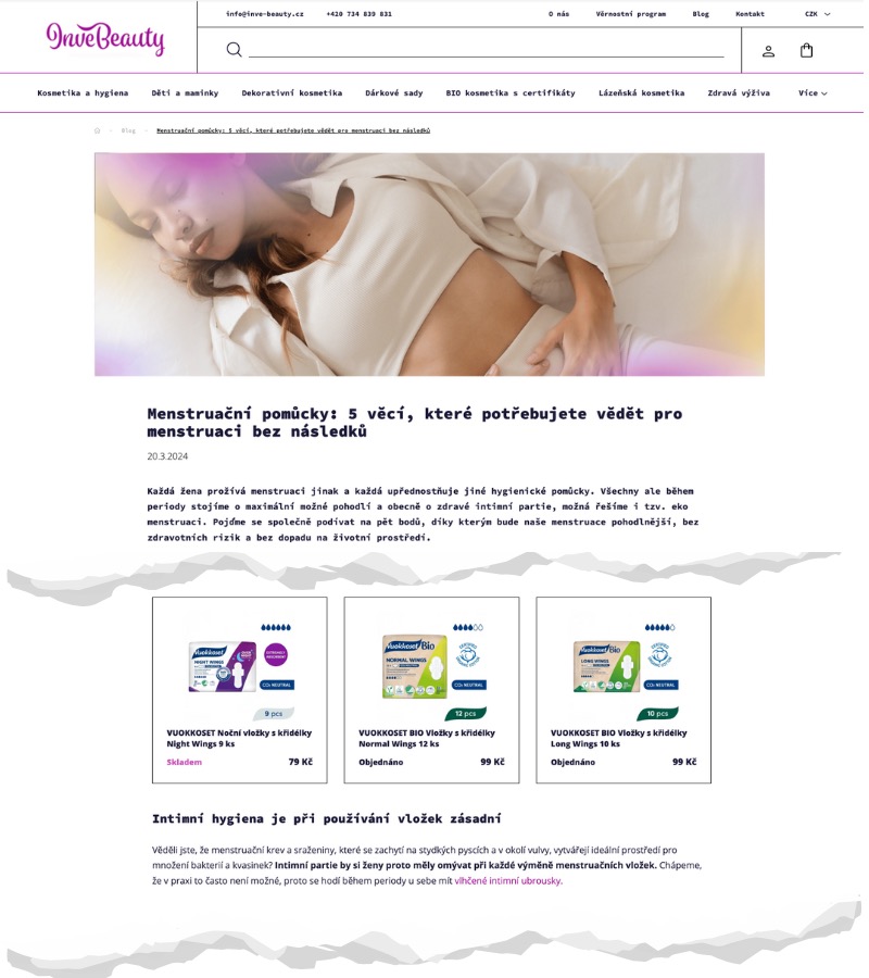Ukázka e-shopu invebeauty