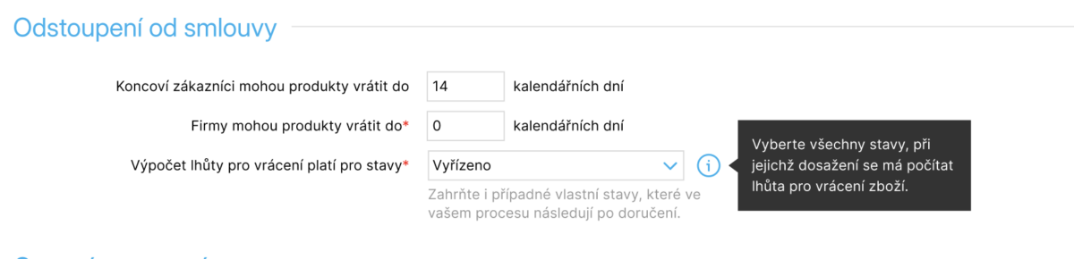 zákonná lhůta pro koncové a firemní zákazníky nastavení 