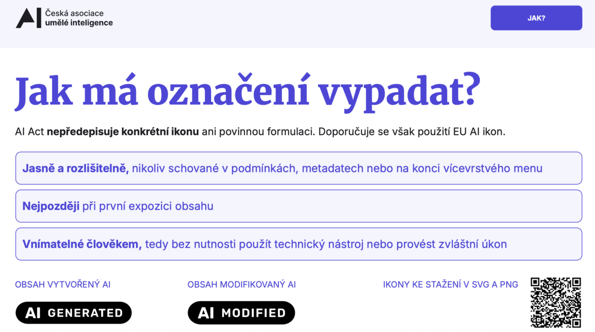 Doporučení, jak označovat AI obsah, znaky od EU