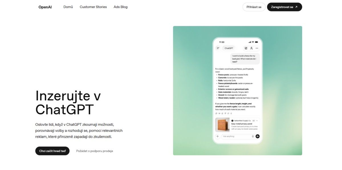 reklamy v GPT, Ads Manager
